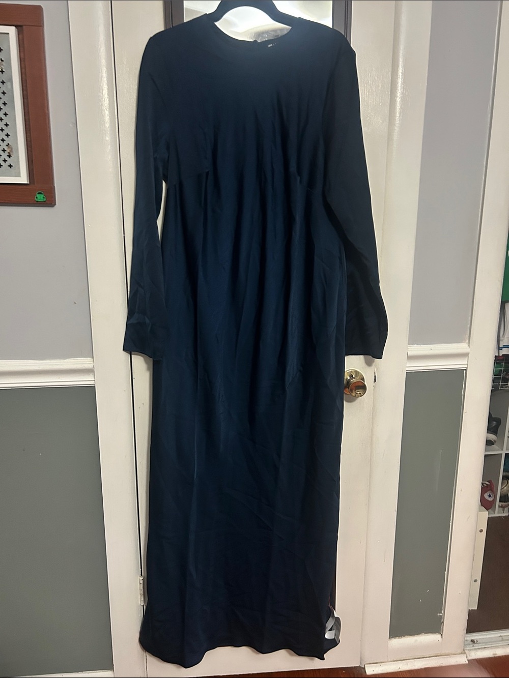 ASOS Navy Long Sleeve Maxi Dress